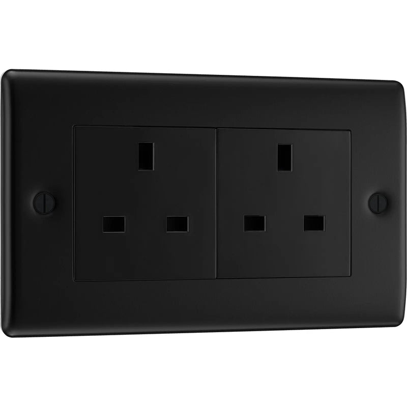 BG Electrical Nexus Metal Matt Black - Double unswitched, double pole