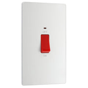 BG Electrical Evolve Pearlescent White - 45A, double pole, large plate, with indicator