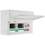 BG Circuit Protection Dual RCD SPD - 16 module, 9 way, 100A Main Switch, 2 x 80A Type A RCD, Type 2 SPD