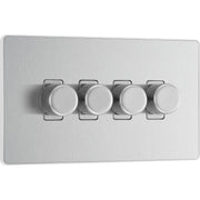 BG Electrical Evolve Brushed Steel - Quadruple, 2 way push 200W