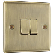 BG Electrical Nexus Metal Antique Brass - Double, 2 way switch