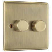 BG Electrical Nexus Metal Antique Brass - Double, 2 way push 200W