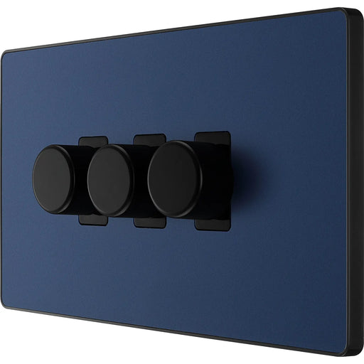 BG Electrical Evolve Matt Blue - Triple, 2 way push 200W