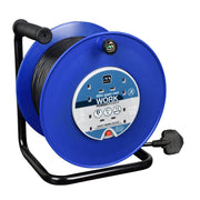 Masterplug Work - 40m, 4 Sockets, 13A, Blue