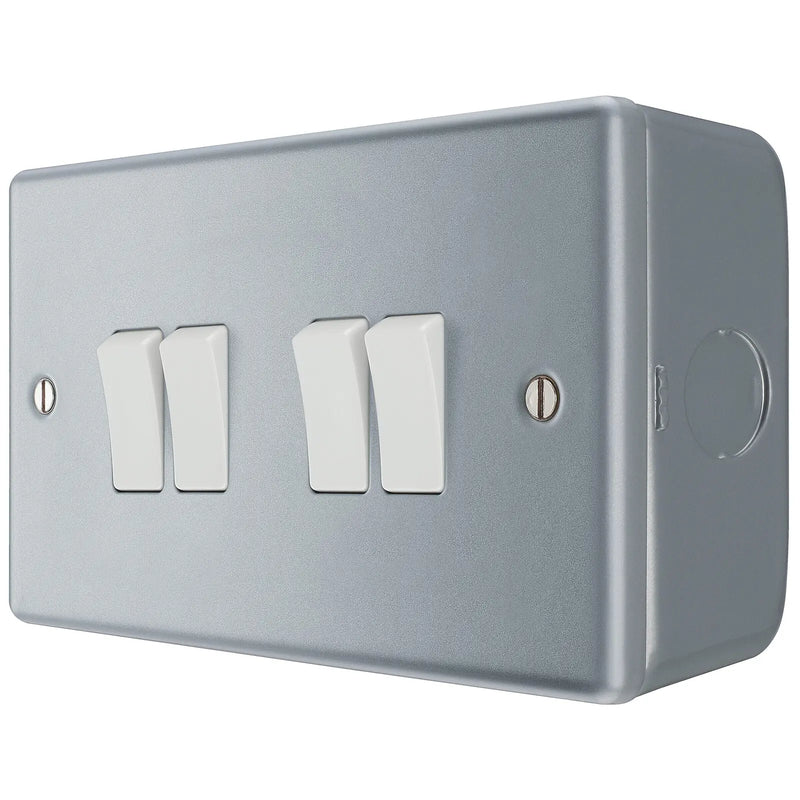 BG Electrical Metal Clad - Quadruple, 2 way switch