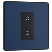 BG Electrical Evolve Matt Blue - Single, 2 way touch, 200W, secondary