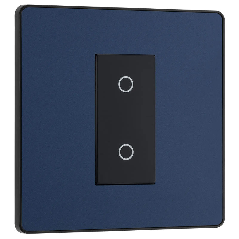 BG Electrical Evolve Matt Blue - Single, 2 way touch, 200W, secondary