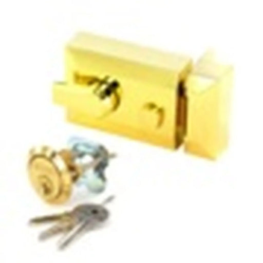 Securit Polished Brass Double Locking Nightlatch Standard