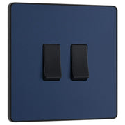 BG Electrical Evolve Matt Blue - Double, 2 way switch