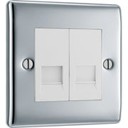 BG Electrical Nexus Metal Polished Chrome - Double, telephone socket, secondary