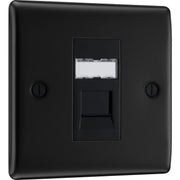BG Electrical Nexus Metal Matt Black - Single, RJ45 data socket