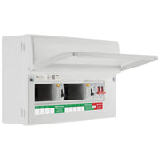 BG Circuit Protection Dual RCD SPD - 16 module, 9 way, 100A Main Switch, 2 x 100A Type A RCD, Type 2 SPD