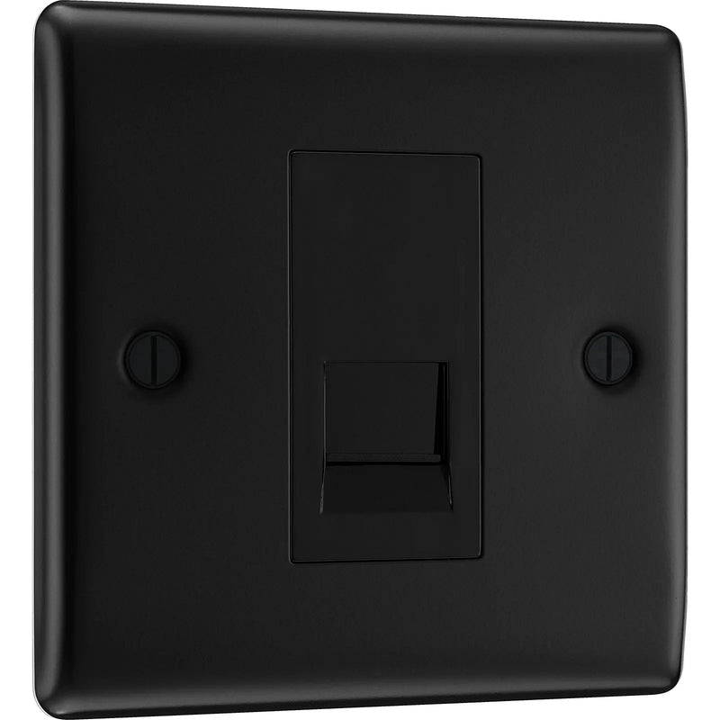 BG Electrical Nexus Metal Matt Black - Single, telephone socket, secondary