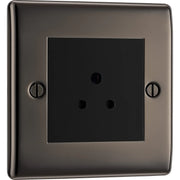 BG Electrical Nexus Metal Black Nickel - 2A, Single, unswitched, round pin