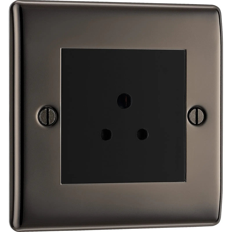 BG Electrical Nexus Metal Black Nickel - 2A, Single, unswitched, round pin