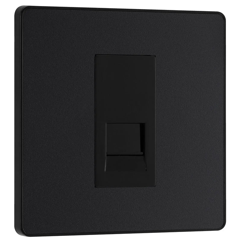 BG Electrical Evolve Matt Black - Single, telephone socket, secondary
