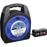 Masterplug Work - 20m, 4 Sockets, 13A, Blue