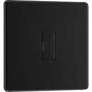 BG Electrical Flatplate Screwless Matt Black - Unswitched and fused