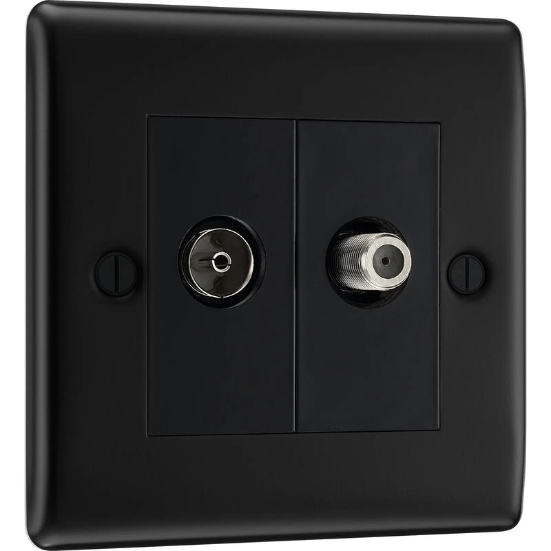 BG Electrical Nexus Metal Matt Black - Double satellite and co-axial