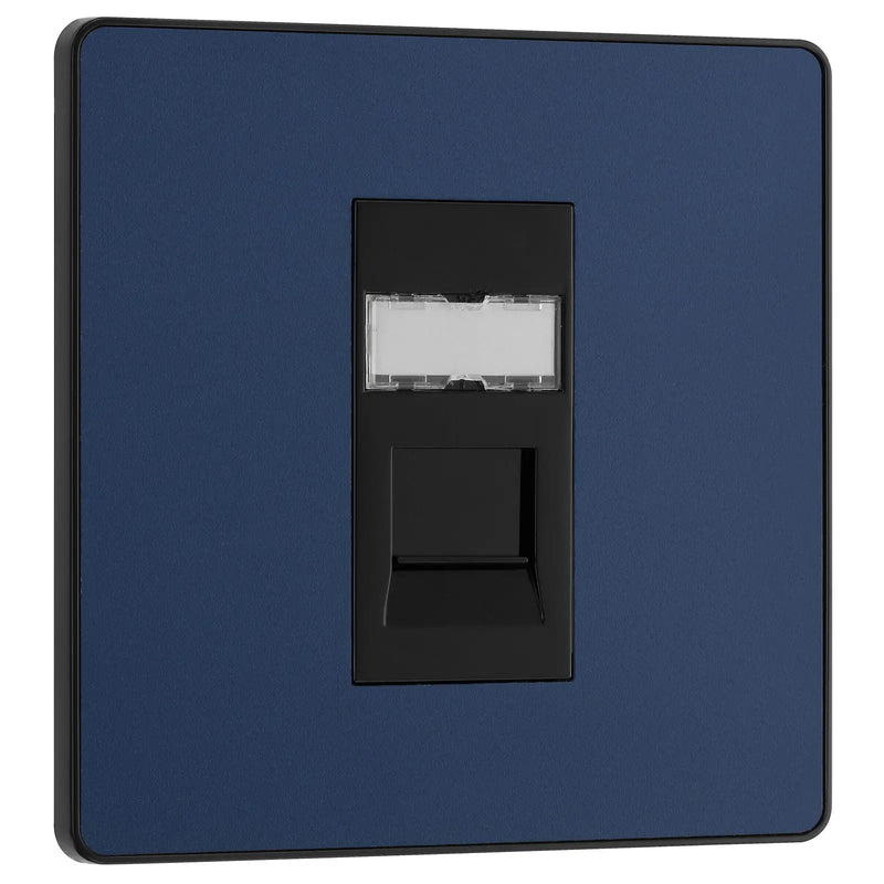 BG Electrical Evolve Matt Blue - Single, RJ45 telephone socket