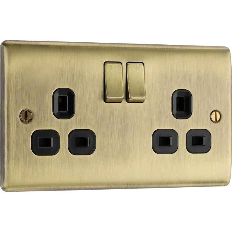 BG Electrical Nexus Metal Antique Brass - Double, switched, single pole