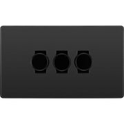 BG Electrical Evolve Black Chrome - Triple, 2 way push 200W