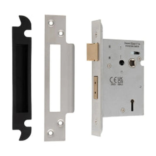 Stax 76Mm Heavy Duty Sashlock - 5 Lever - 57Mm C/C - Square - Satin Stainless Steel
