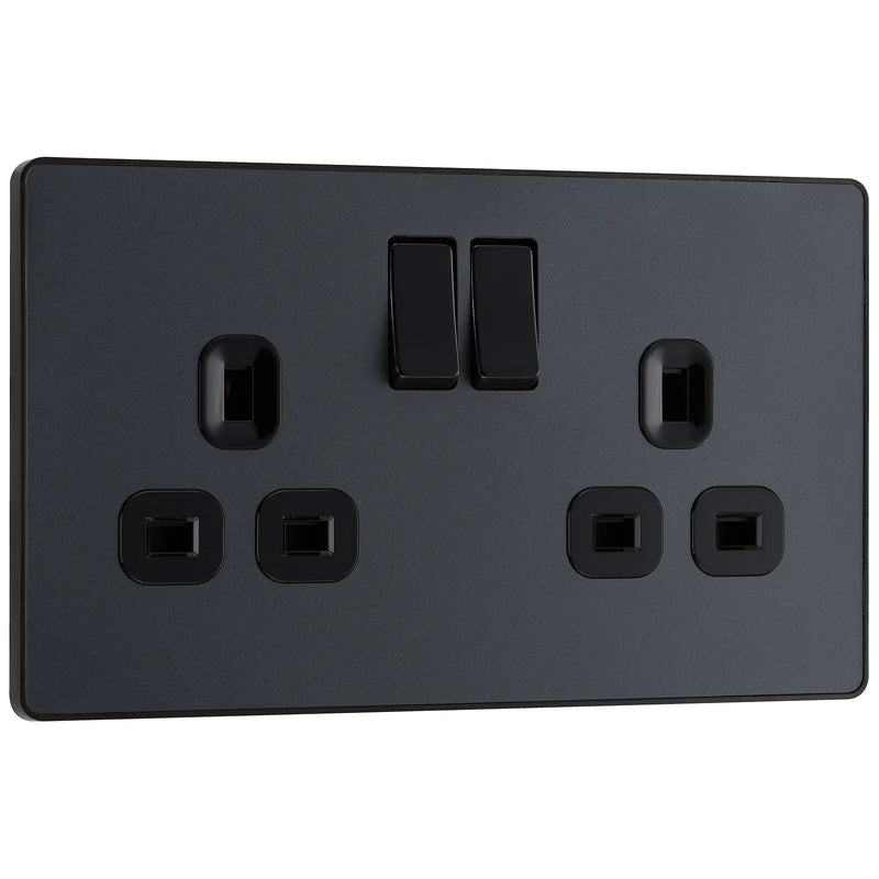 BG Electrical Evolve Matt Grey - Double, switched, single pole