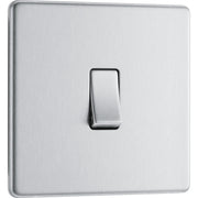 BG Electrical Flatplate Screwless Brushed Steel - Intermediate switch