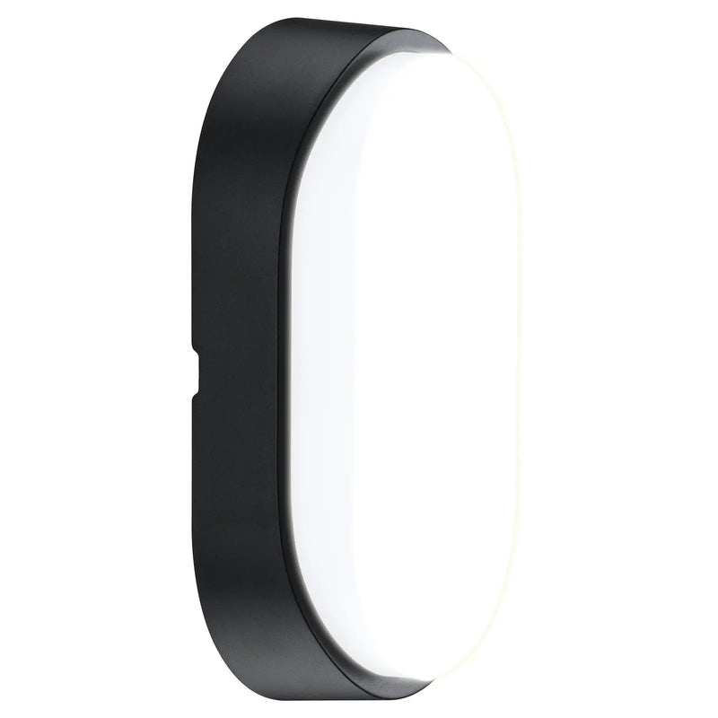 Luceco Ext Residential - Exterior residential bulkhead oval 700lumens with white or black bezel