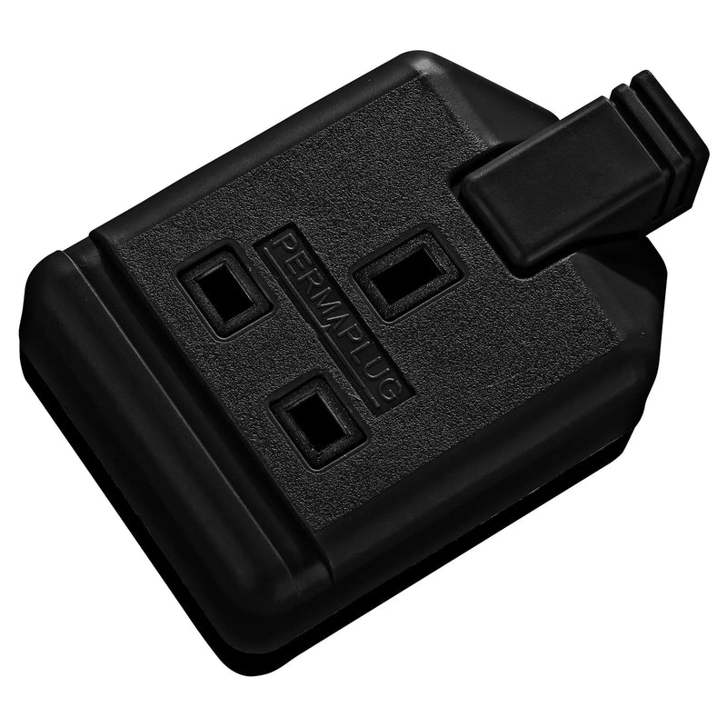 Masterplug Work - 1 Socket, 13A, Black