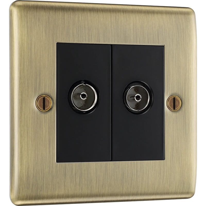 BG Electrical Nexus Metal Antique Brass - Double co-axial