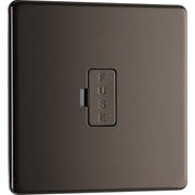 BG Electrical Flatplate Screwless Black Nickel - Unswitched and fused