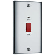 BG Electrical Nexus Metal Polished Chrome - 45A, double pole, large plate, with indicator