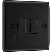 BG Electrical Nexus Metal Matt Black - Switched and fused with indicator and flex outlet