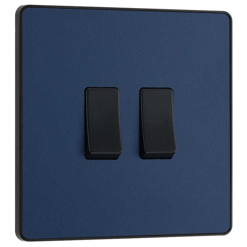 BG Electrical Evolve Matt Blue - Double, 2 way switch