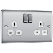 BG Electrical Nexus Metal Brushed Steel - Double, switched, double pole