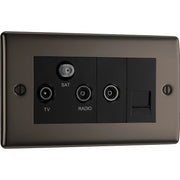 BG Electrical Nexus Metal Black Nickel - Triplex with BT outlet and co-axial return - screened