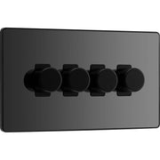 BG Electrical Evolve Black Chrome - Quadruple, 2 way push 200W