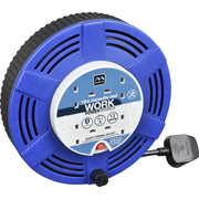 Masterplug Work - 12m, 4 Sockets, 13A, Blue