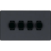 BG Electrical Evolve Matt Grey - Quadruple, 2 way push 200W