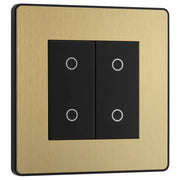 BG Electrical Evolve Satin Brass - Double, 2 way touch, 200W, secondary