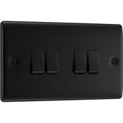 BG Electrical Nexus Metal Matt Black - Quadruple, 2 way switch