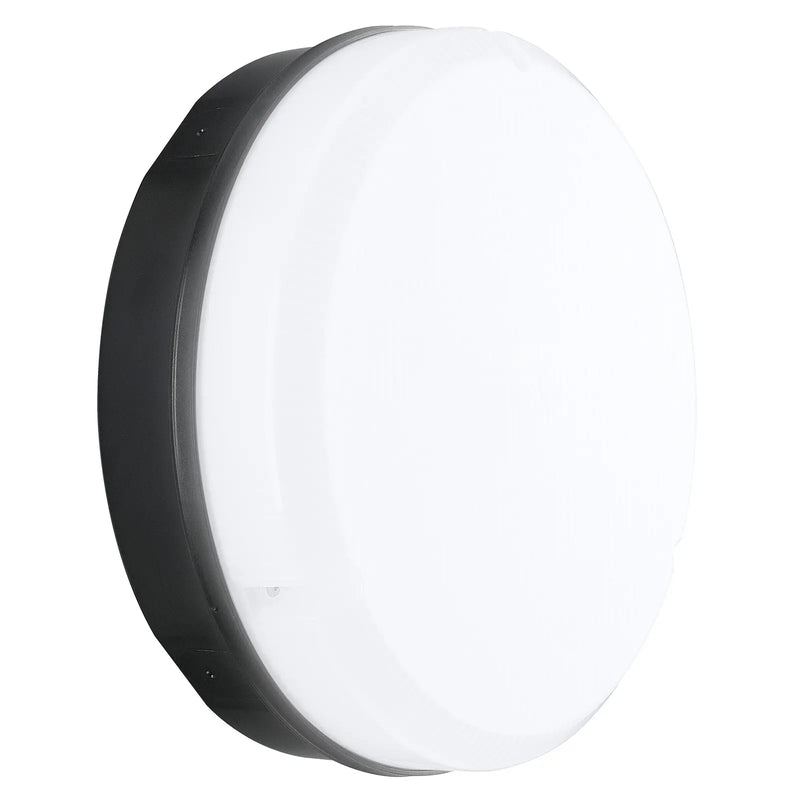 Luceco Mosi bulkhead round black 1150 lumens fixed output driver and microwave sensor