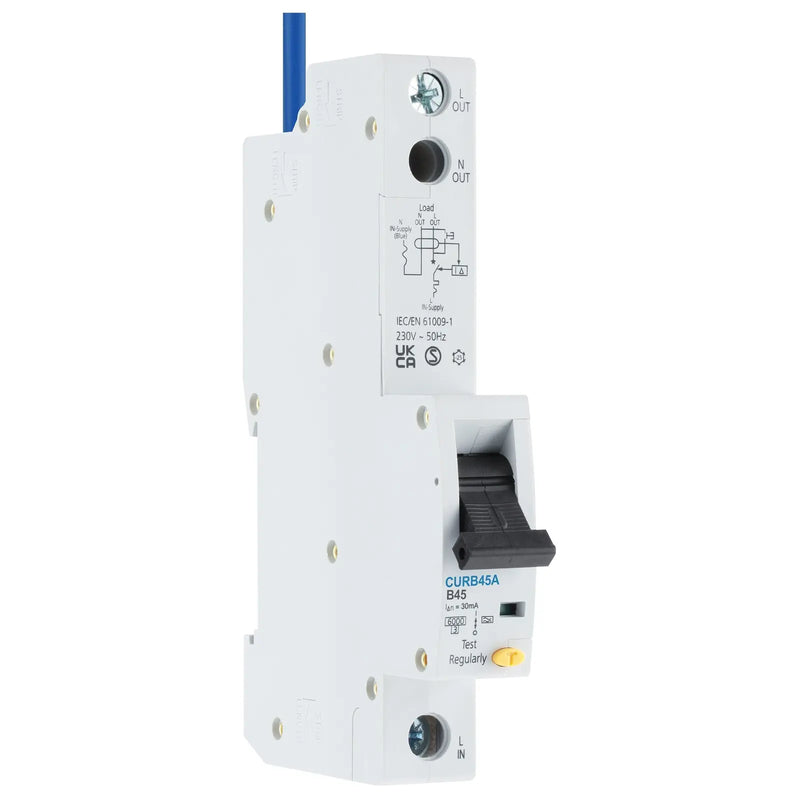 BG Circuit Protection RCBO - Unidirectional 45A B Curve RCBO Type A 1P 1 Module