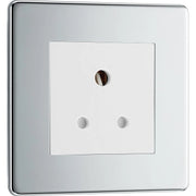 BG Electrical Flatplate Screwless Polished Chrome - 5A, single, unswitched, round pin