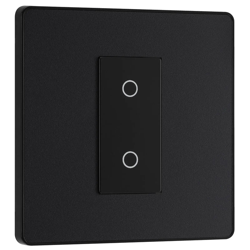 BG Electrical Evolve Matt Black - Single, 2 way touch, 200W, master