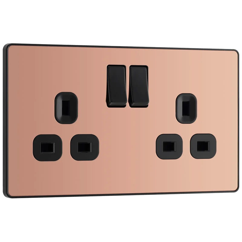 BG Electrical Evolve Polished Copper - Double, switched, single pole