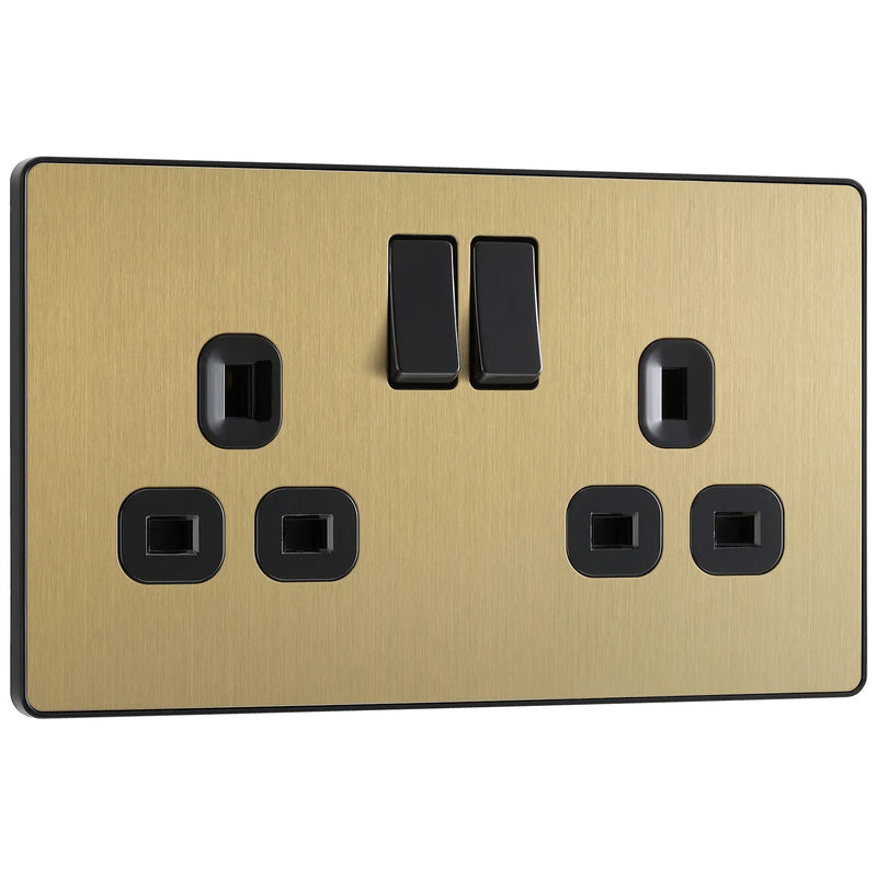 BG Electrical Evolve Satin Brass - Double, switched, single pole