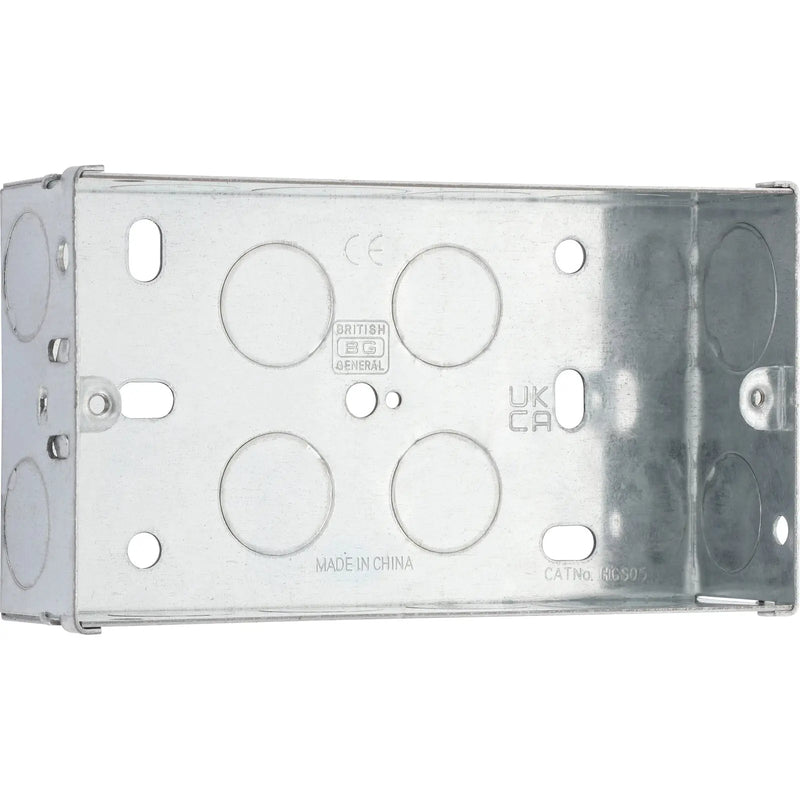BG Electrical Contractor - Steel Knockout Box, Double, 35mm